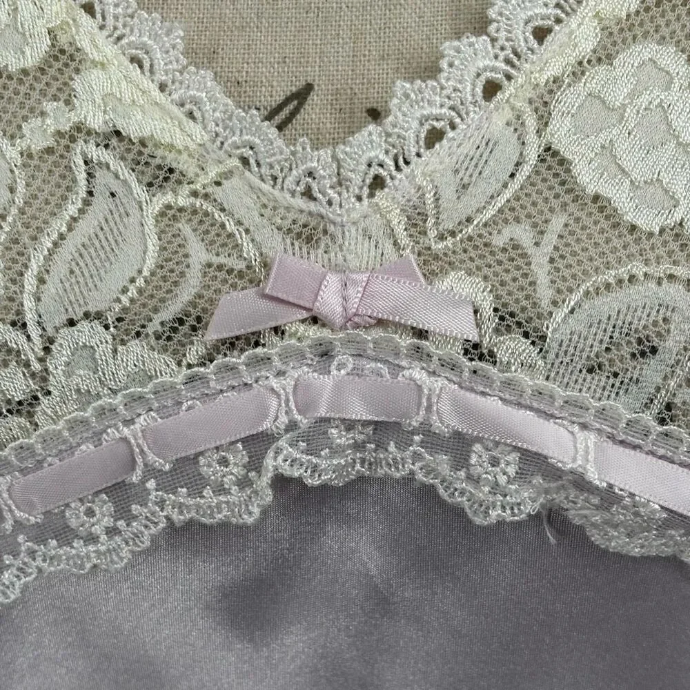 Vintage Gunne Sax by Jessica McClintock Satin Lace Slip Dress #U1045 Large‎ NWOT